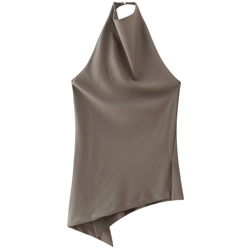 HXAO Minimalist Satin Two-Piece Set