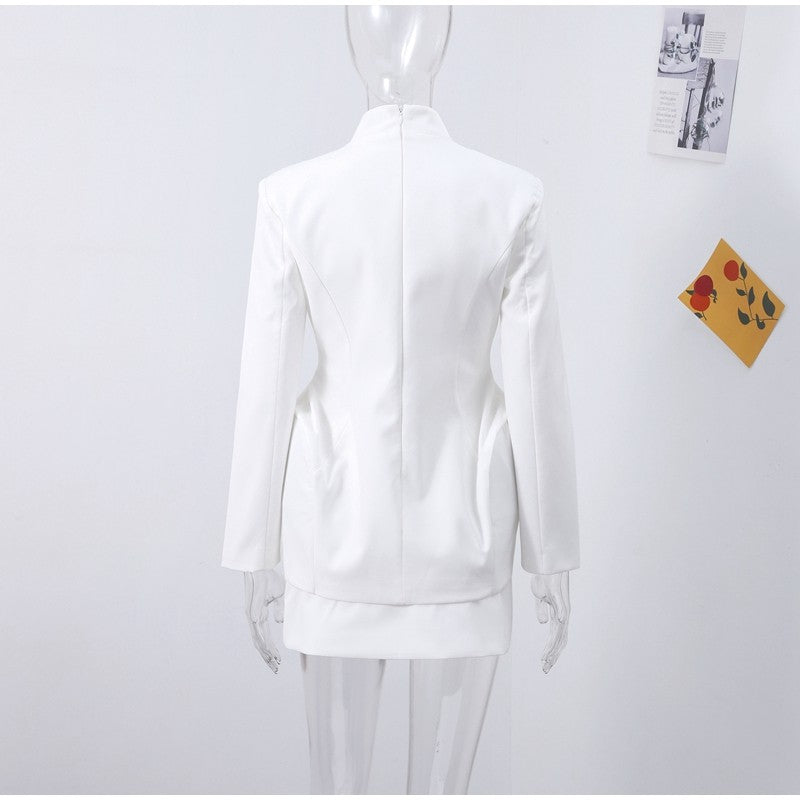 Chin.Sweety Women's Elegant Blazer and Skirt Set