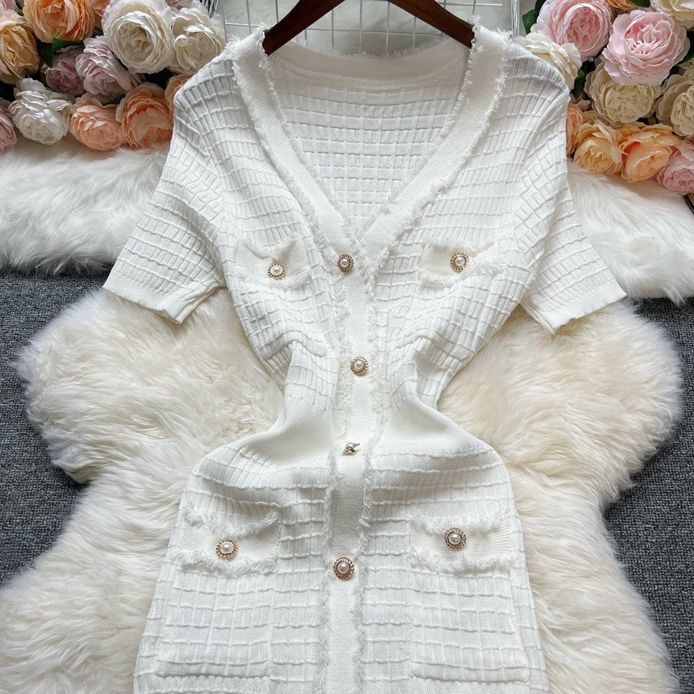 YuooMuoo Chic Fashion Sexy Package Hips Knitted Dress Women V-Neck Single Breasted Bodycon Sweater Dress Office Lady Dresses YuooMuoo Chic Fashion Sexy Package Hips Knitted Dress Women V-Neck Single Breasted Bodycon Sweater Dress Office Lady Dresses