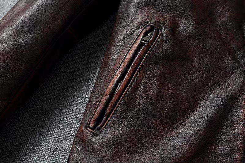 COPERSIAN Men's Cowhide Leather Jacket