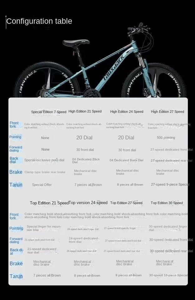 26" Carbon Steel Mountain Bike