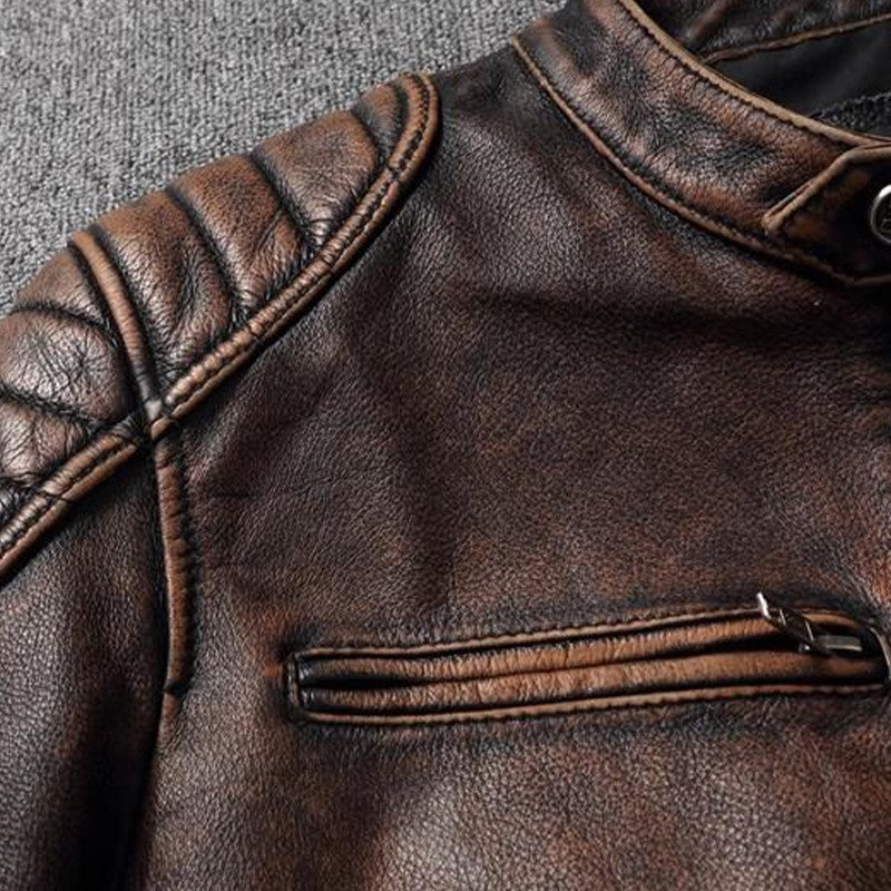 COPERSIAN Men's Cowhide Leather Jacket