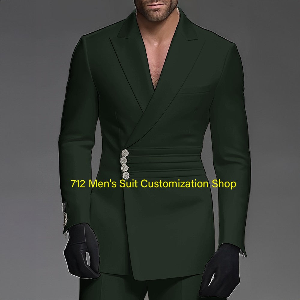 Handsome Men's 2 Piece Suit Wedding Groom Tuxedo Stylish Formal Wear XS-5XL Custom Blazer Pants Men Handsome Men's 2 Piece Suit Wedding Groom Tuxedo Stylish Formal Wear XS-5XL Custom Blazer Pants Men