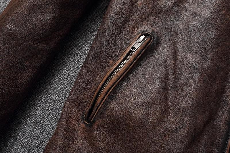 COPERSIAN Men's Cowhide Leather Jacket