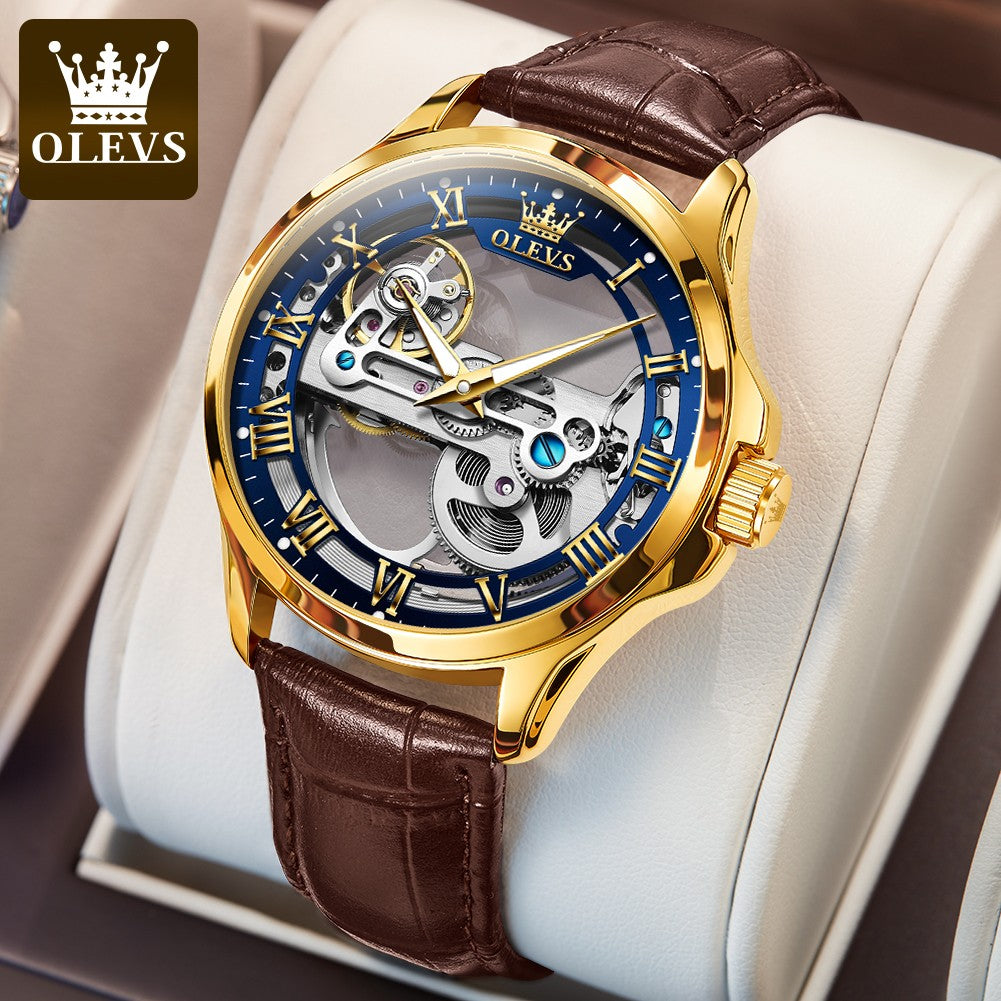 OLEVS Men's Skeleton Mechanical Watch