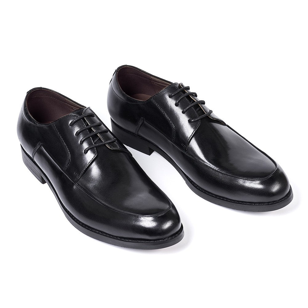 Sapatos derby masculinos estilo italiano, feitos à mão, couro genuíno, bico l