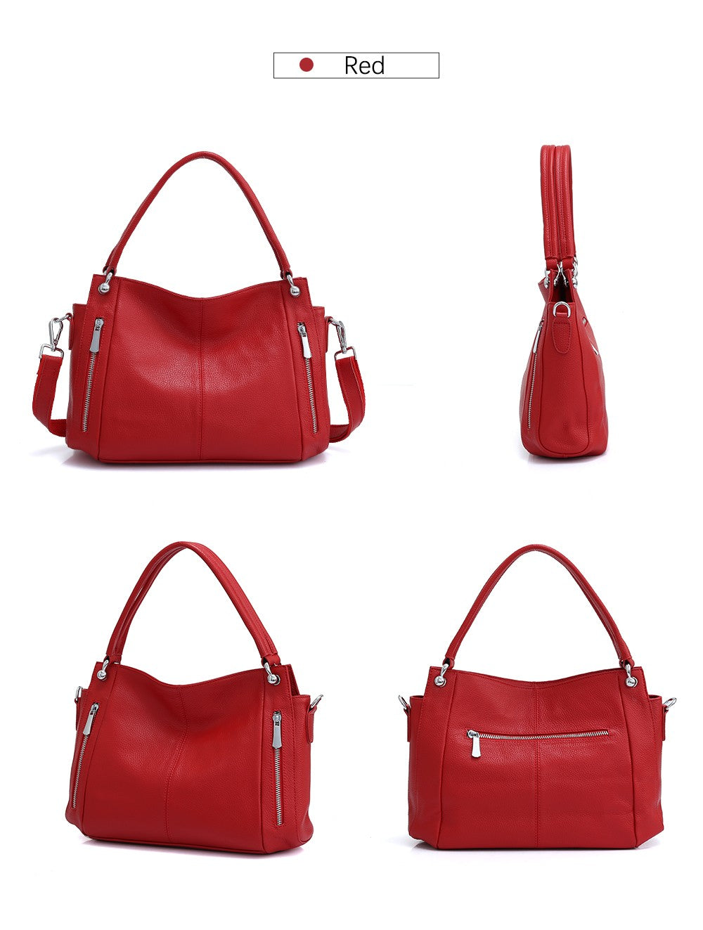 Zency 100% bolsa de couro genuíno feminino clássico simples vintage shopper to