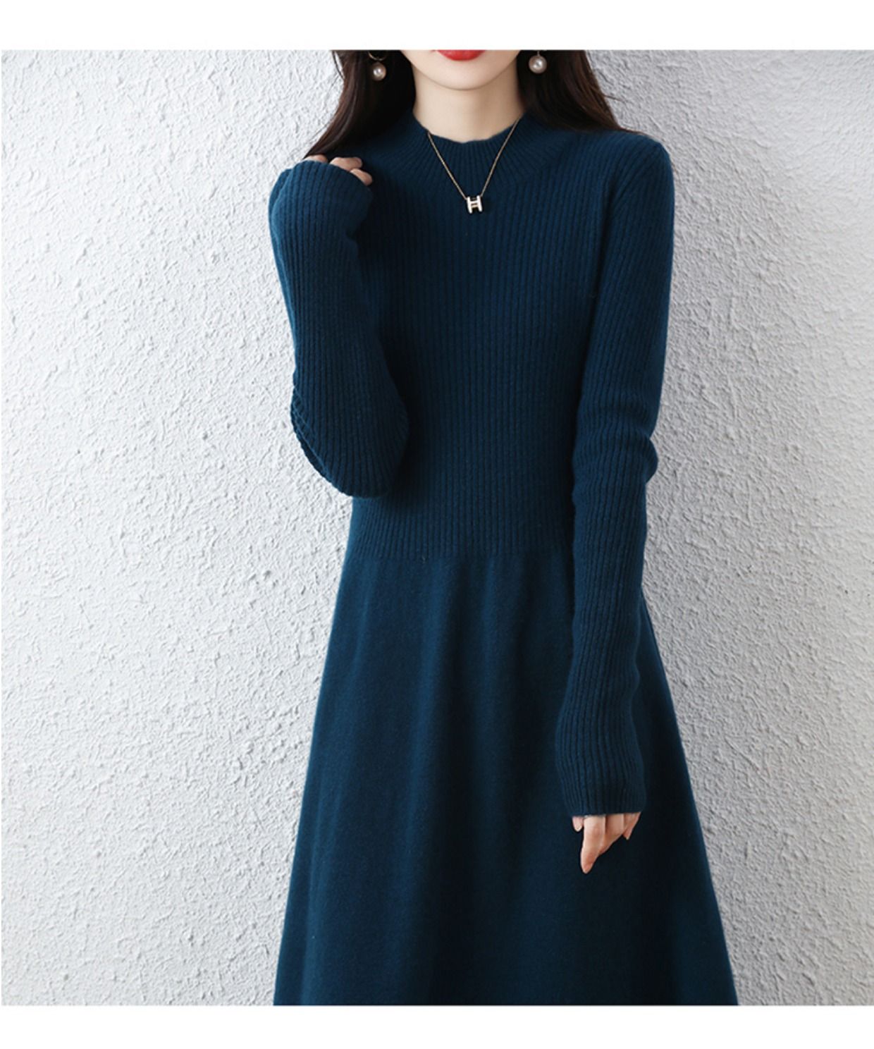 Sweater skirt women's long high-end 100% pure cashmere autumn and winter waist bottom shirt knitted dress Sweater skirt women's long high-end 100% pure cashmere autumn and winter waist bottom shirt knitted dress
