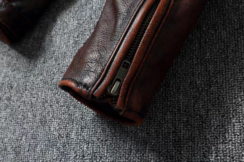 COPERSIAN Men's Cowhide Leather Jacket