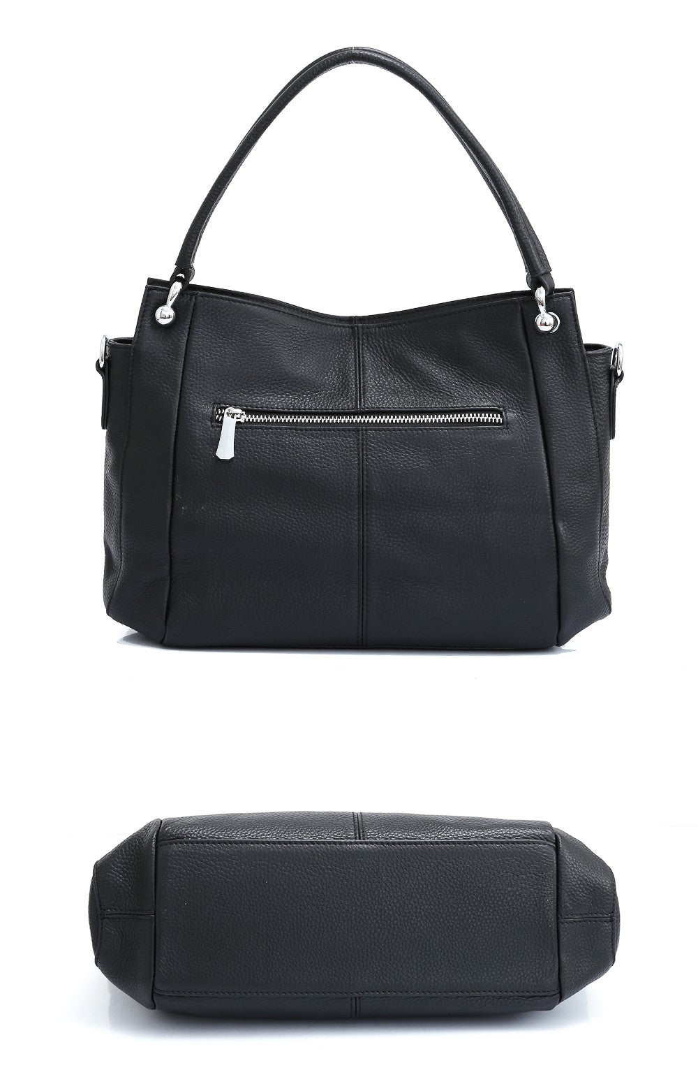 Zency 100% bolsa de couro genuíno feminino clássico simples vintage shopper to