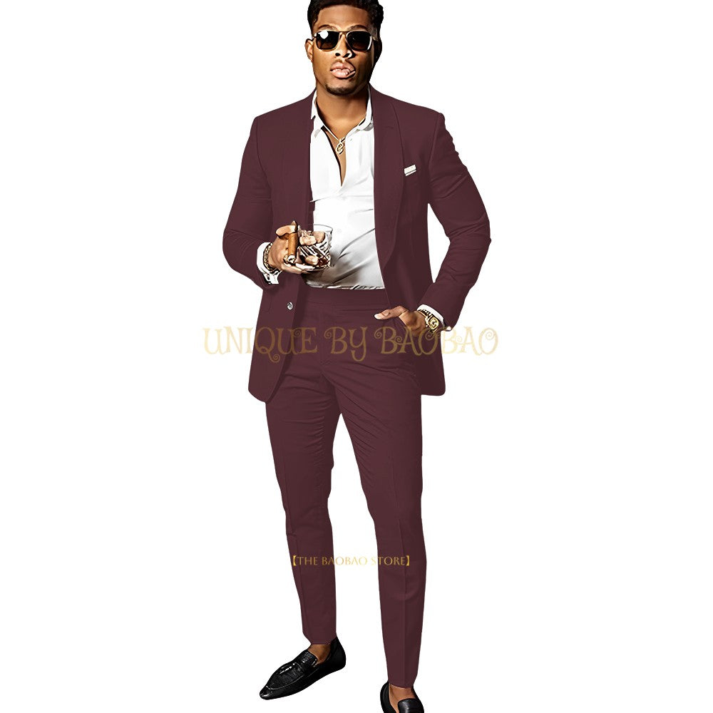 Men's Single-Breasted Wedding Suit