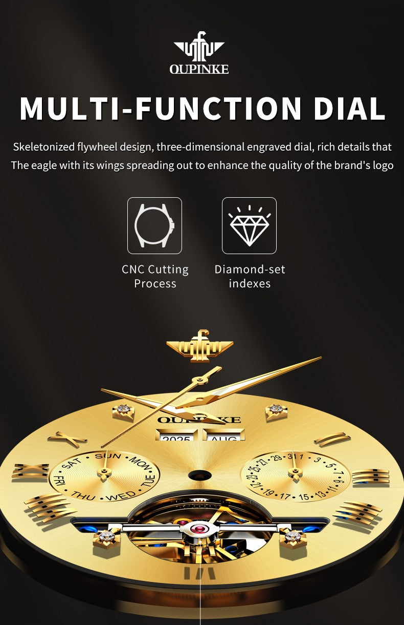 OUPINKE 3240 Skeleton Flywheel Multifunctional Automatic Mechanical Watches for Men 44mm Big Dial Tungsten Steel Luxury Watch OUPINKE 3240 Skeleton Flywheel Multifunctional Automatic Mechanical Watches for Men 44mm Big Dial Tungsten Steel Luxury Watch