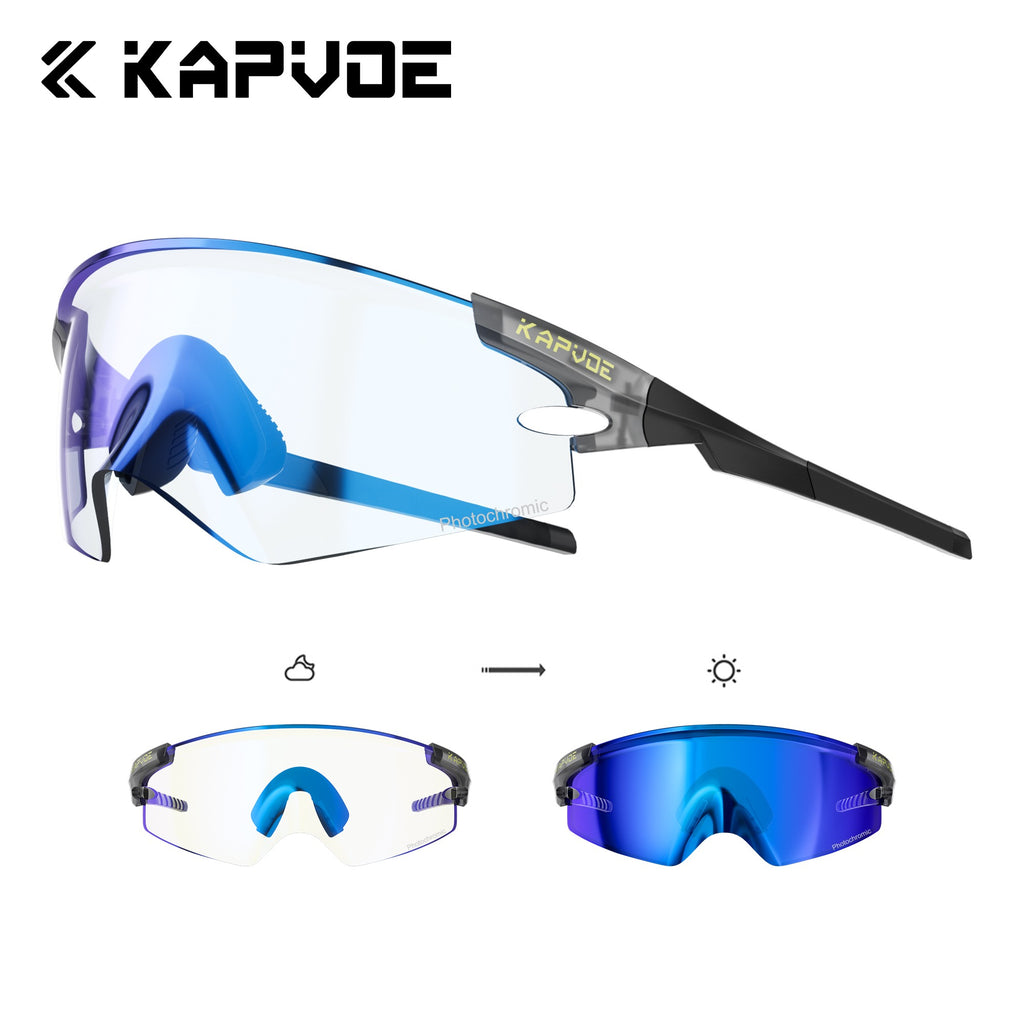Kapvoe Photochromic Sports Sunglasses Road Bike Glasses Mountain Bike Goggles Men Women Cycling Eyewear 2025 Kapvoe Photochromic Sports Sunglasses Road Bike Glasses Mountain Bike Goggles Men Women Cycling Eyewear 2025