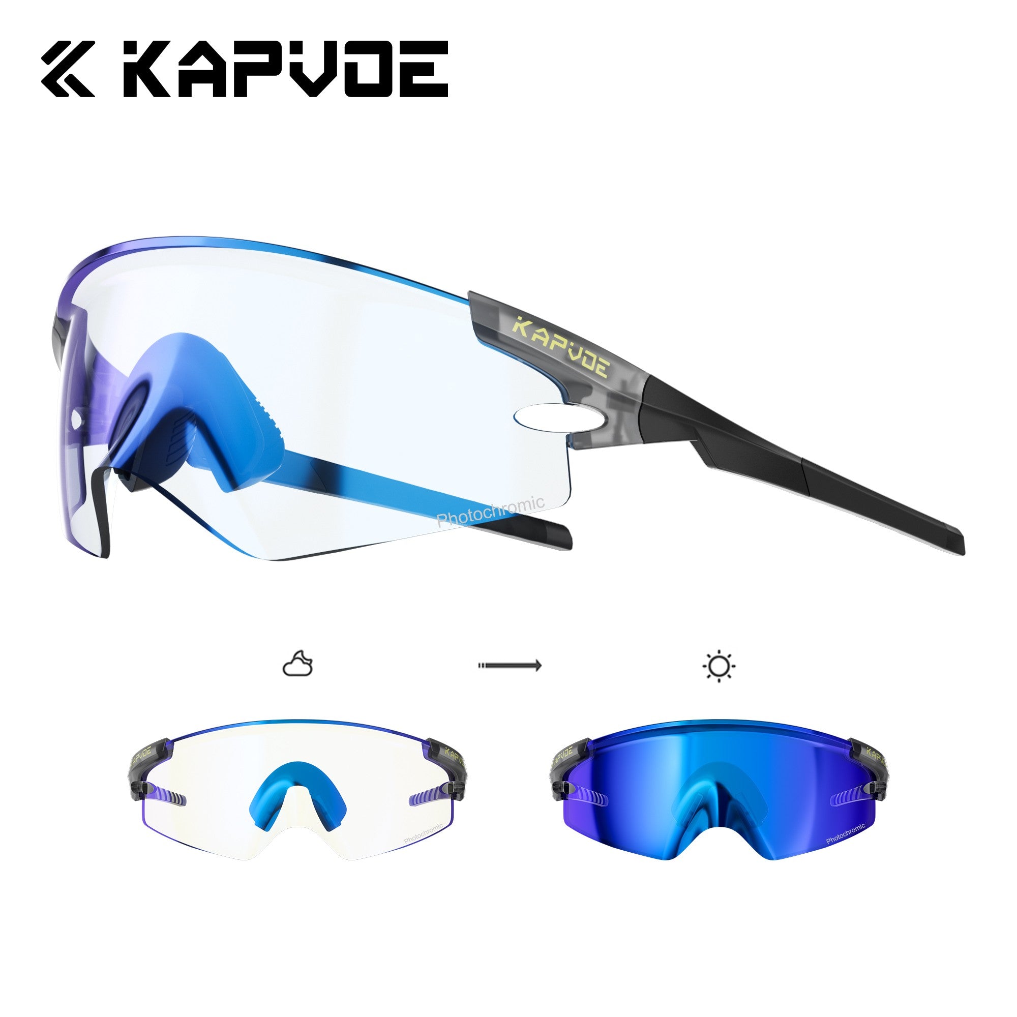 Kapvoe Photochromic Sports Sunglasses Road Bike Glasses Mountain Bike Goggles Men Women Cycling Eyewear 2025 Kapvoe Photochromic Sports Sunglasses Road Bike Glasses Mountain Bike Goggles Men Women Cycling Eyewear 2025
