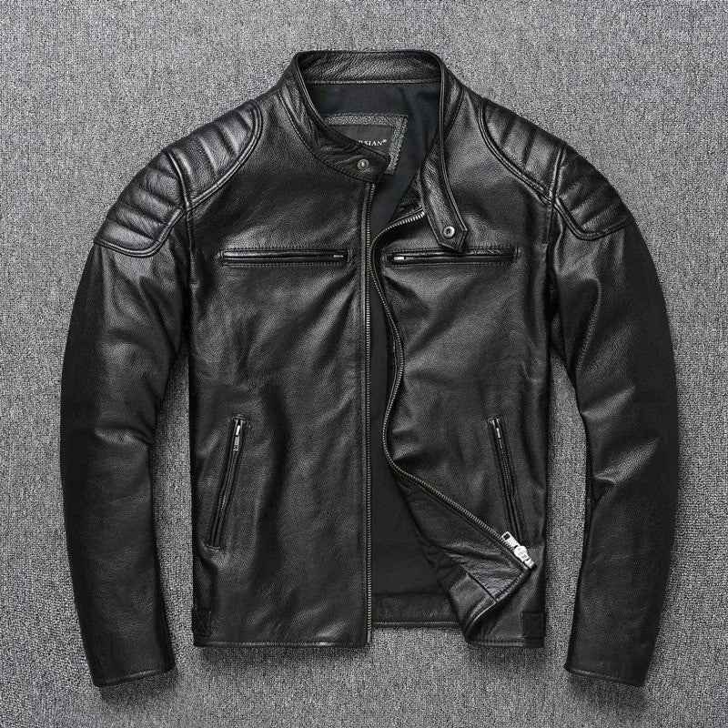 Men's Casual Cowhide Leather Jacket