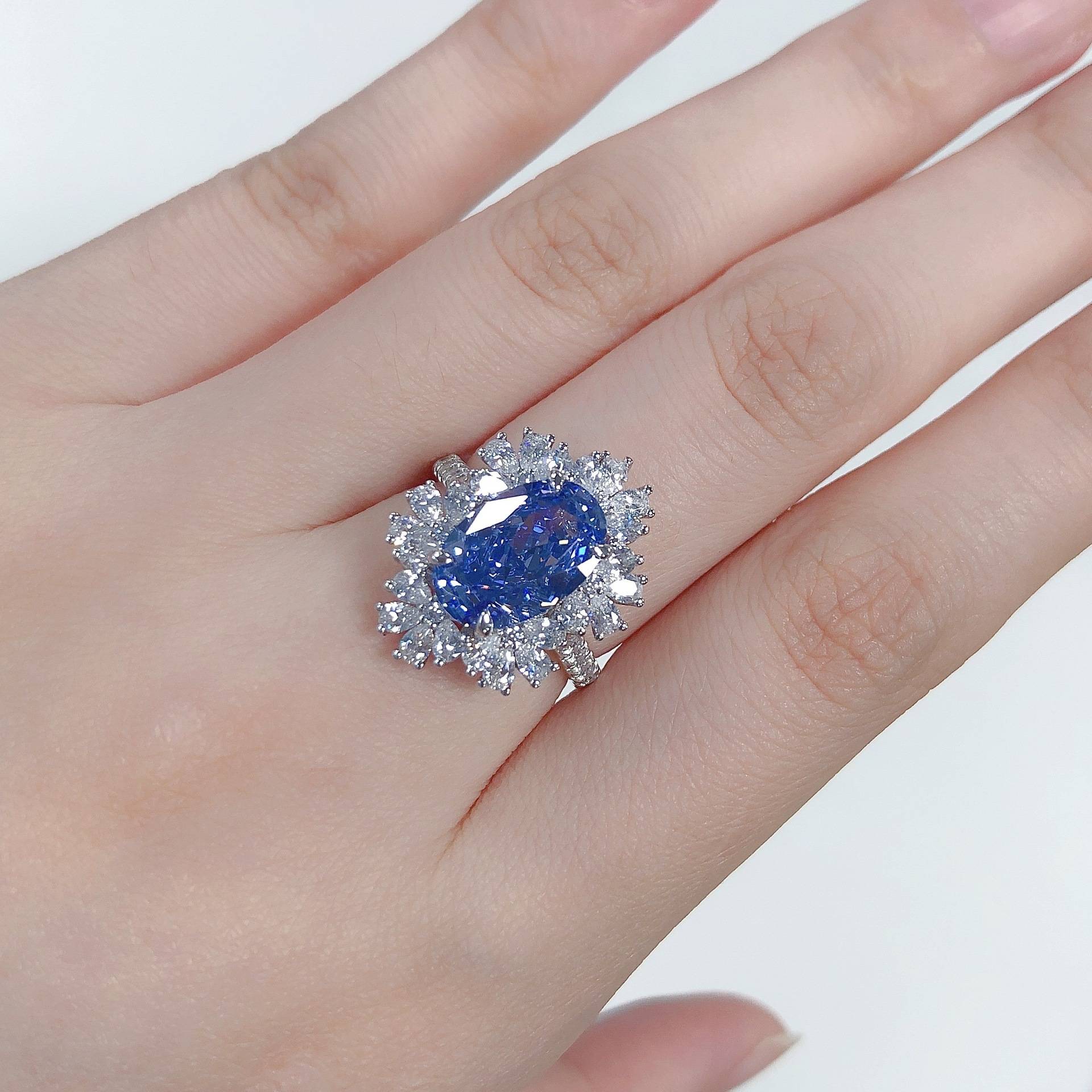 Women's Trendy Platinum Cocktail Ring
