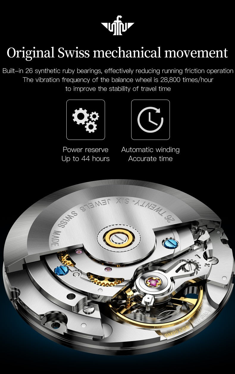 OUPINKE 3199 Luxury Skeleton Watch