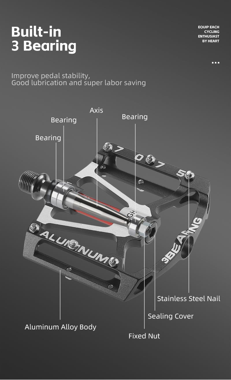 West Biking 3 Bearing Ultralight Bike Pedals