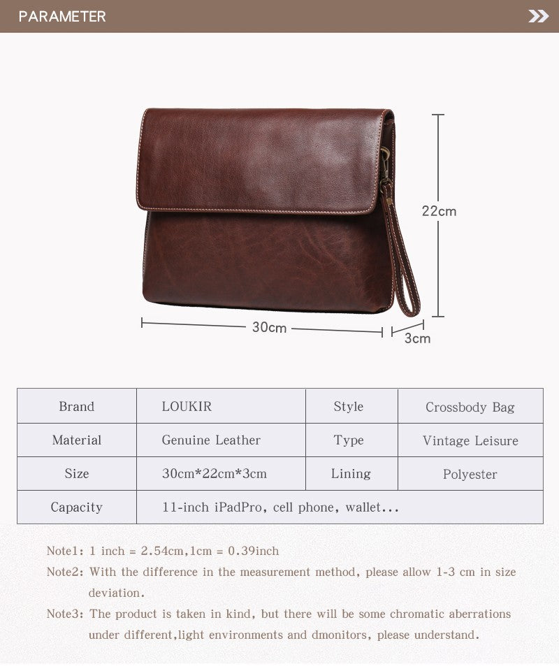 Luokir vintage genuíno couro crossbody saco de moda masculina simples ombro men