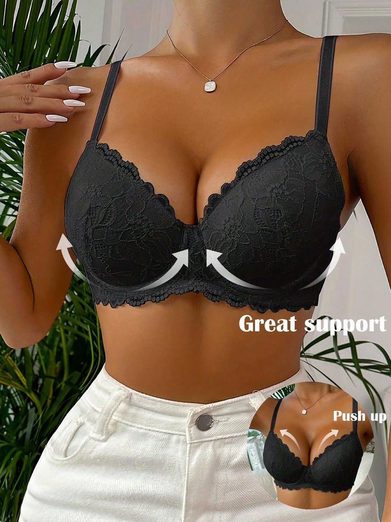 Push-Up Lace Underwire Bra