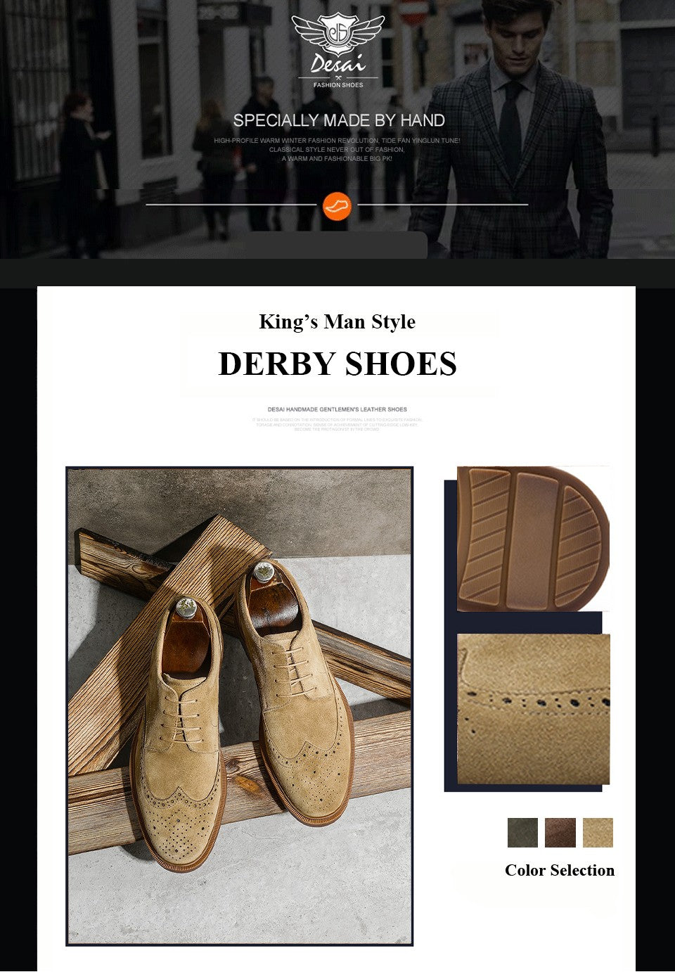 Desai Genuine Derby Shoes Men Cow Suede Leather Autumn Winter Brogue Casual Leather Shoe Men Dress Shoes Gifts Desai Genuine Derby Shoes Men Cow Suede Leather Autumn Winter Brogue Casual Leather Shoe Men Dress Shoes Gifts