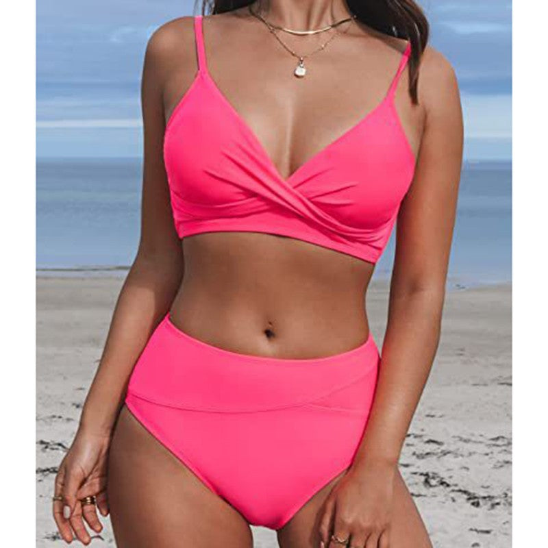 High-Waisted Ruffled Bikini Set