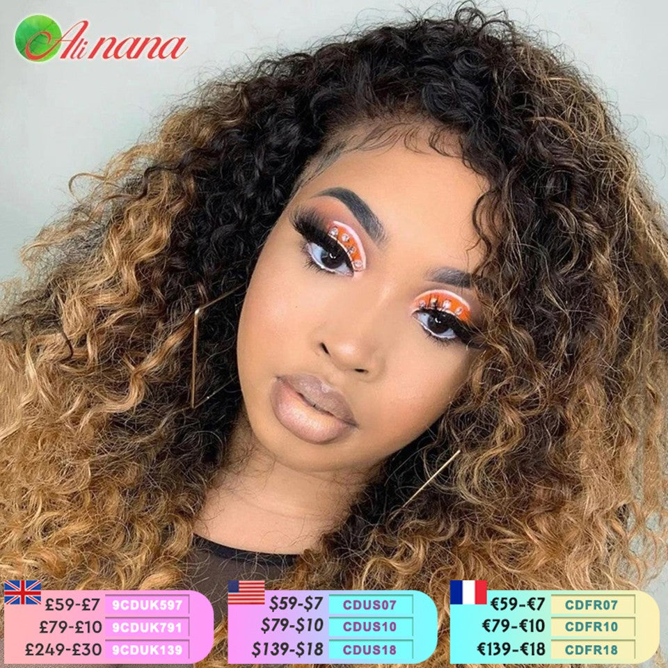 Ali Nana Long Curly Mongolian Human Hair Wig