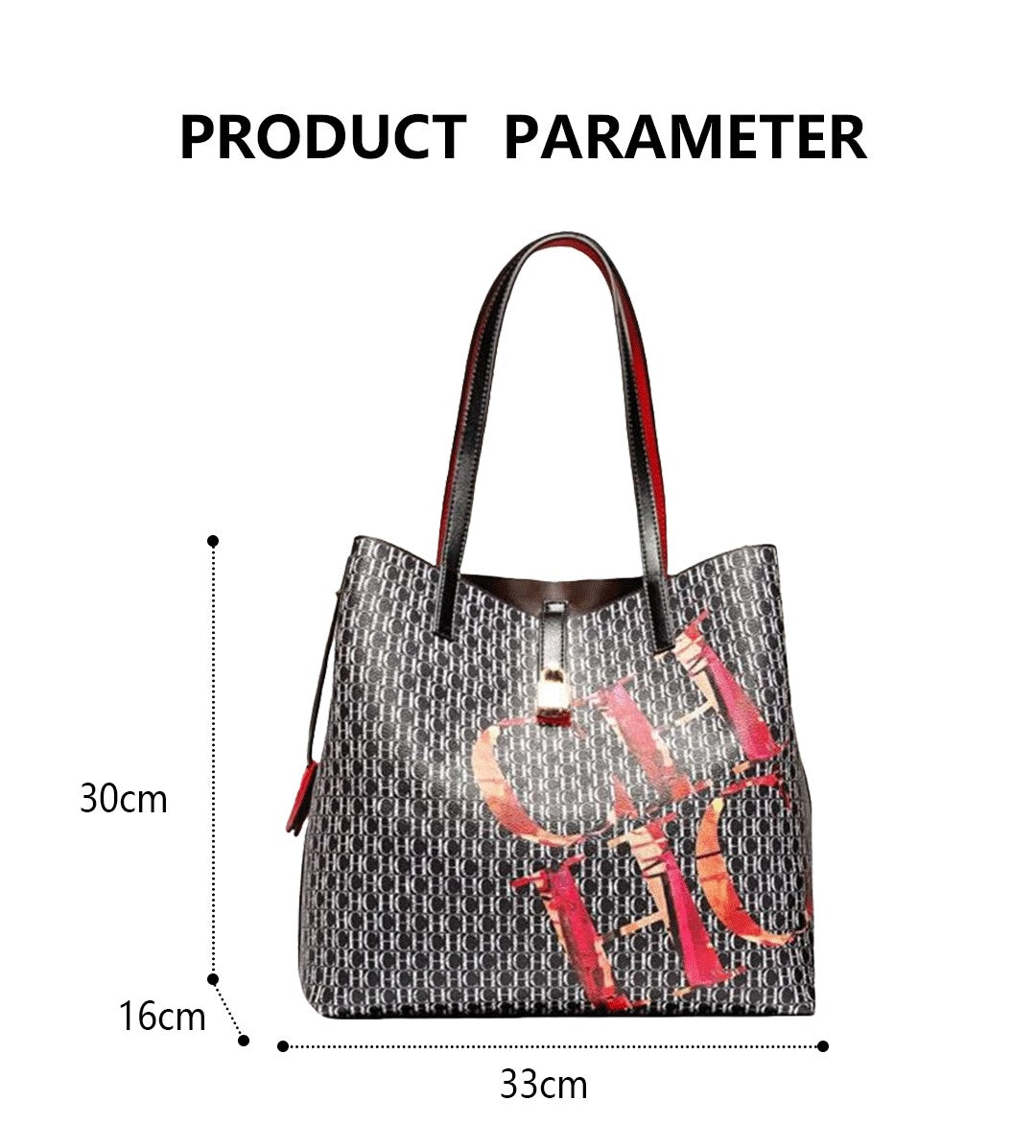 CHCH Women's Classic Letter Print Bucket Bag