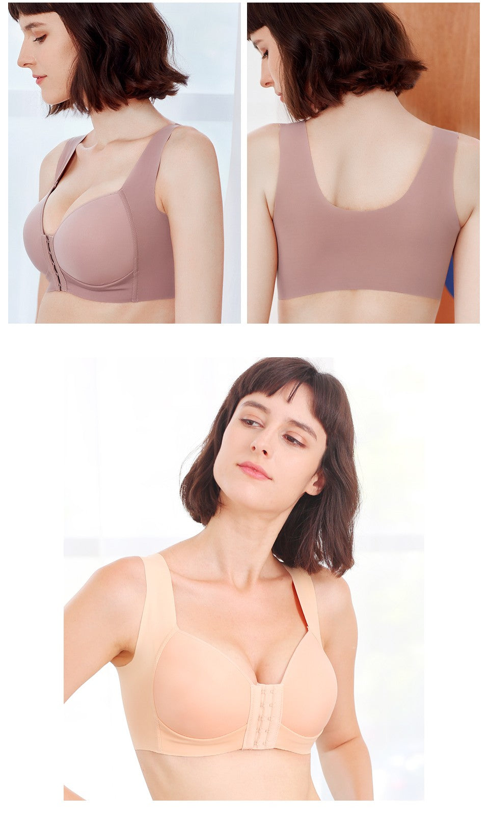 Fallsweet Front Closure Wireless Push-Up Bra