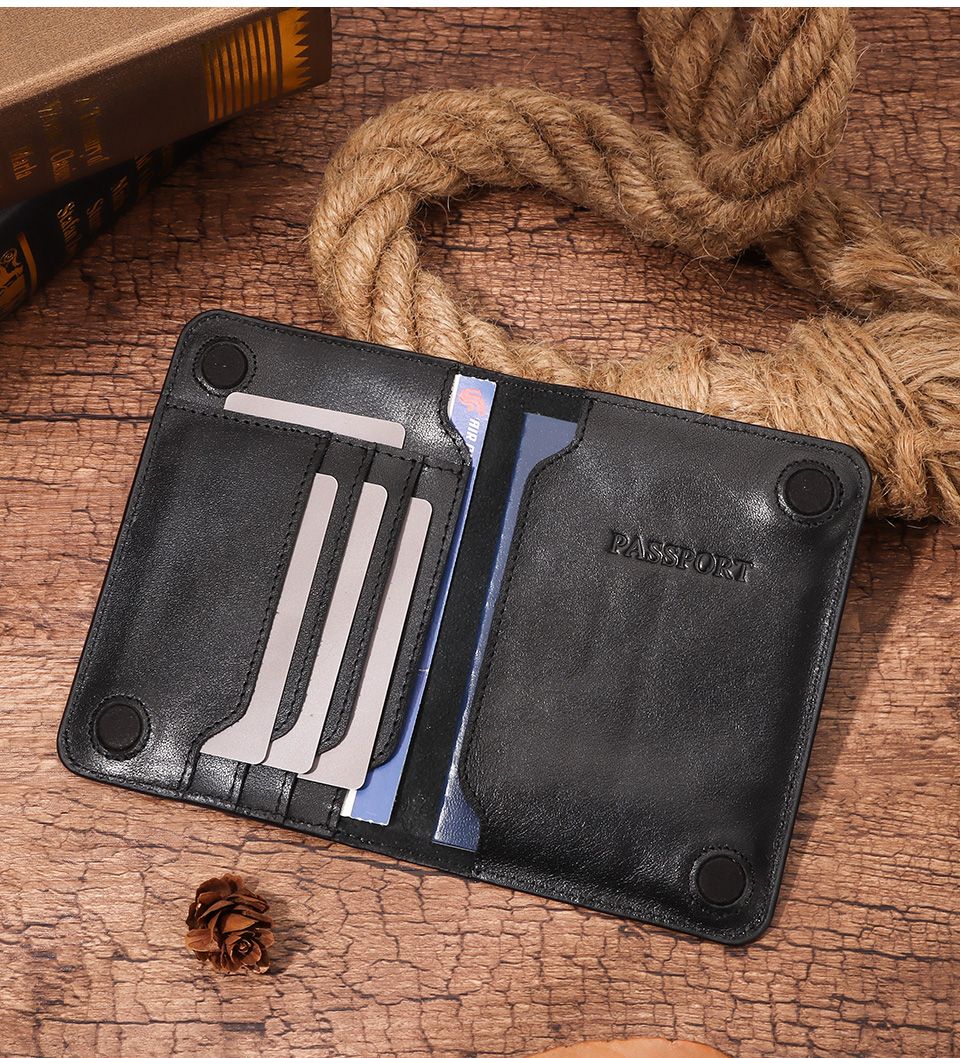 KAVI'S Men's Genuine Leather Travel Wallet