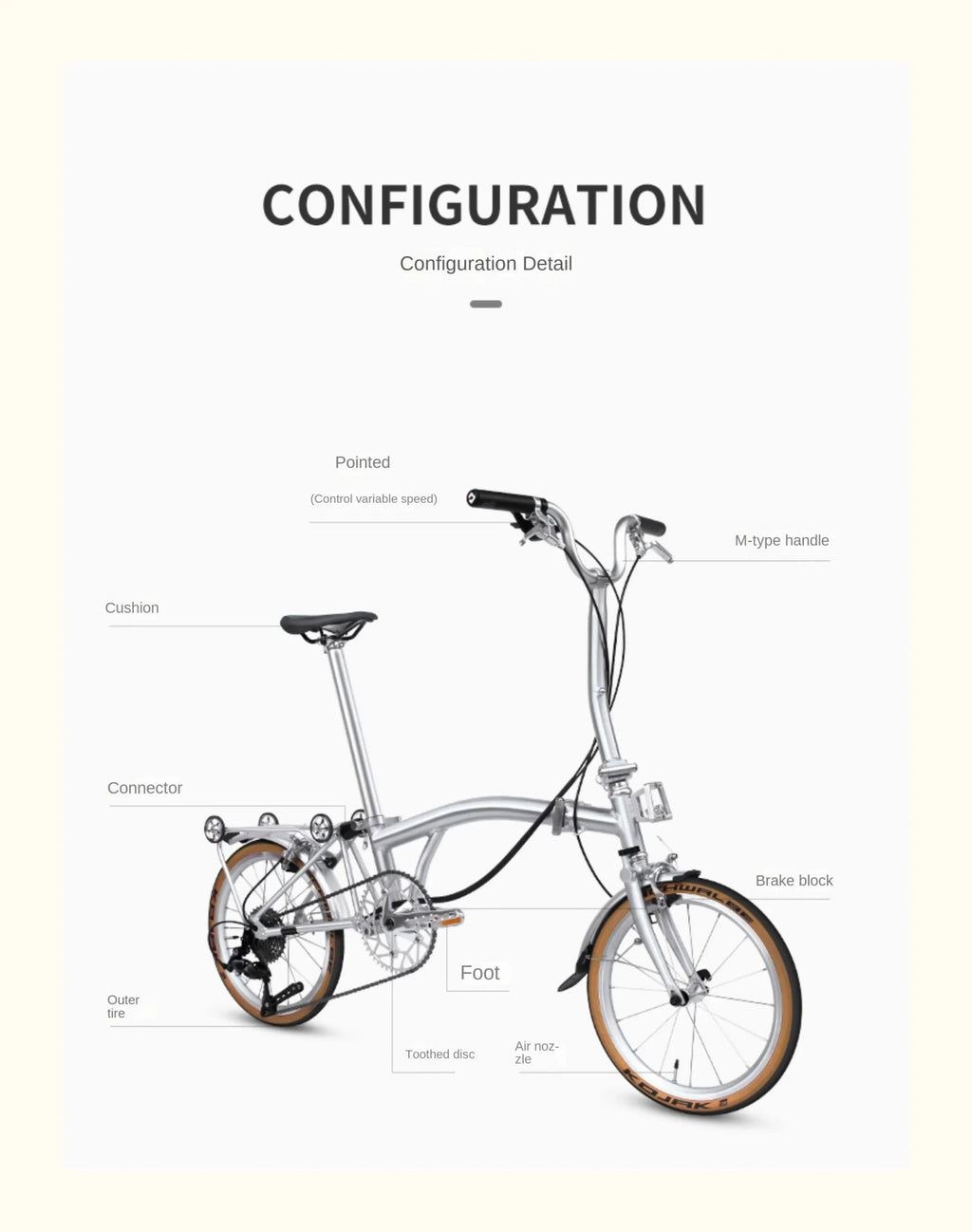 KaFeiDI 20" Folding Commuter Bike
