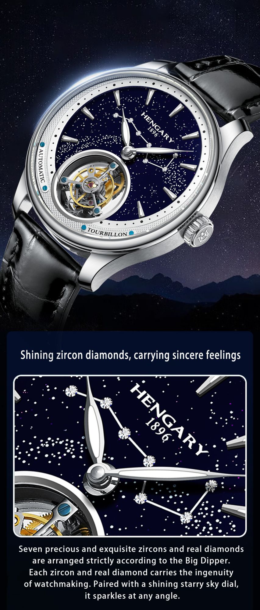 HENGARY HG1016 Luxury Tourbillon Watch