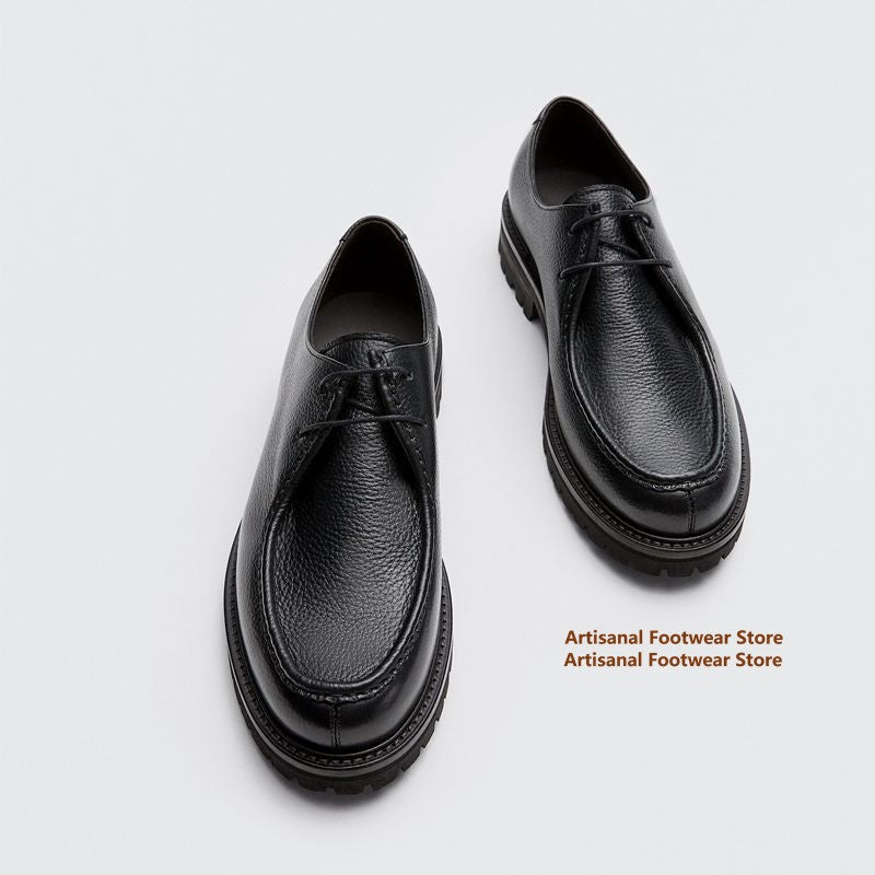 Brown suede derby shoes, thick sole, lace up, men's casual shoes, formal office shoes, men's leather shoesBrown suede derby shoes, thick sole, lace up, men's casual shoes, formal office shoes, men's leather shoes