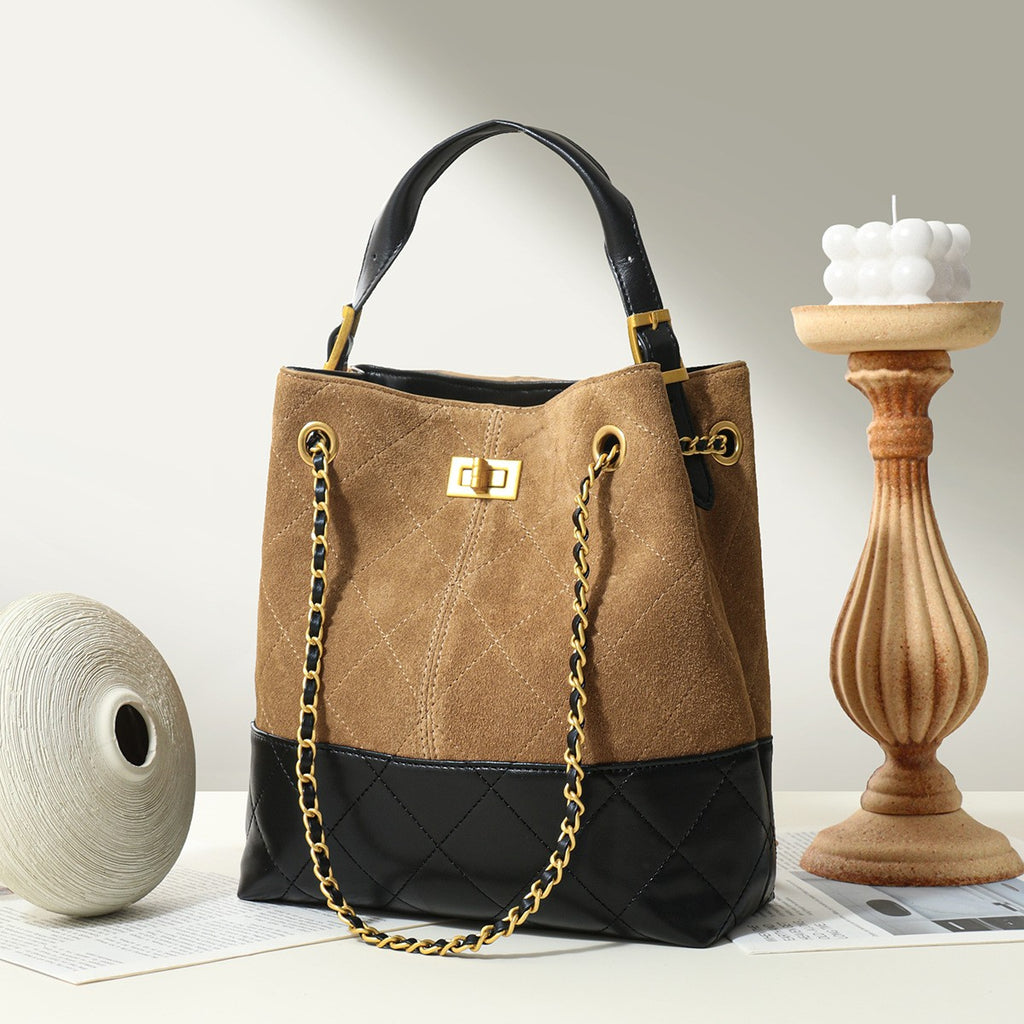 LZJV Women's Genuine Leather Bucket Bag