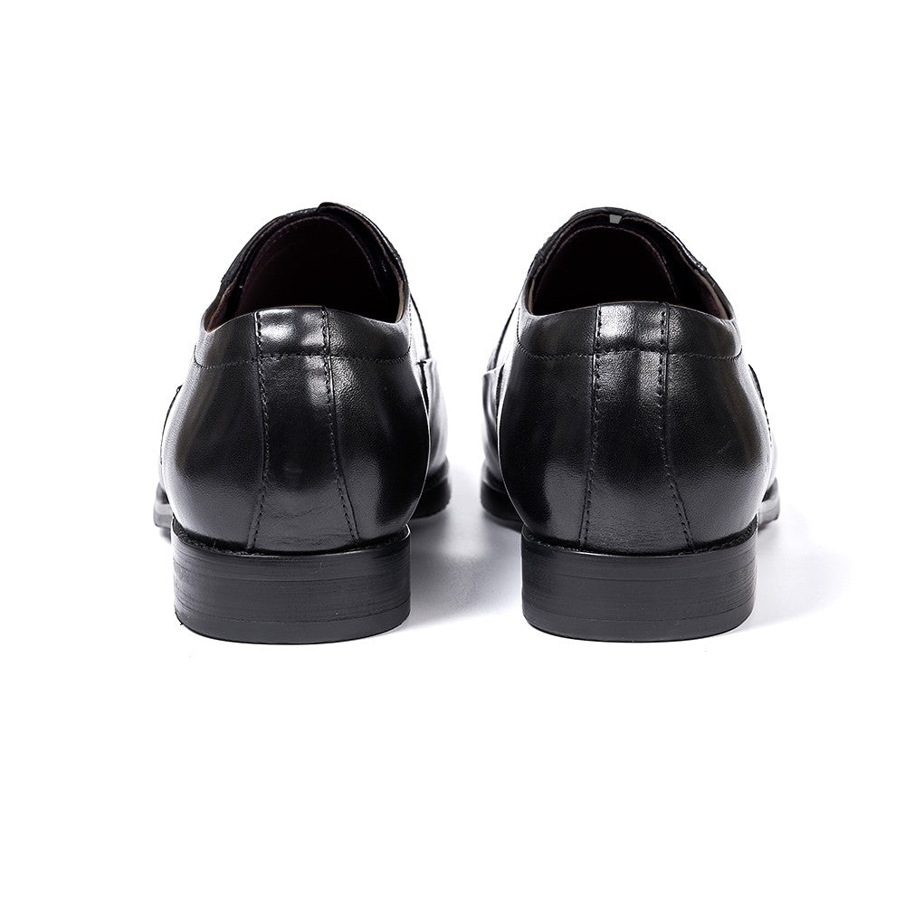 Sapatos derby masculinos estilo italiano, feitos à mão, couro genuíno, bico l