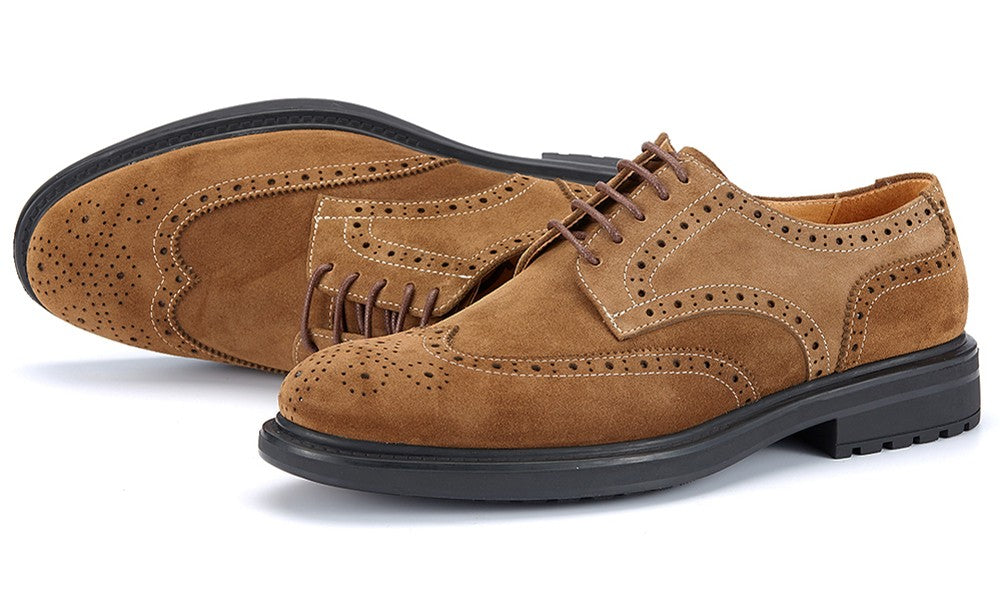 Vintage Oxford Derby Shoes for Men Handmade Breathable Comfortable Wear-resistant Suede Leather Brogues Vintage Oxford Derby Shoes for Men Handmade Breathable Comfortable Wear-resistant Suede Leather Brogues