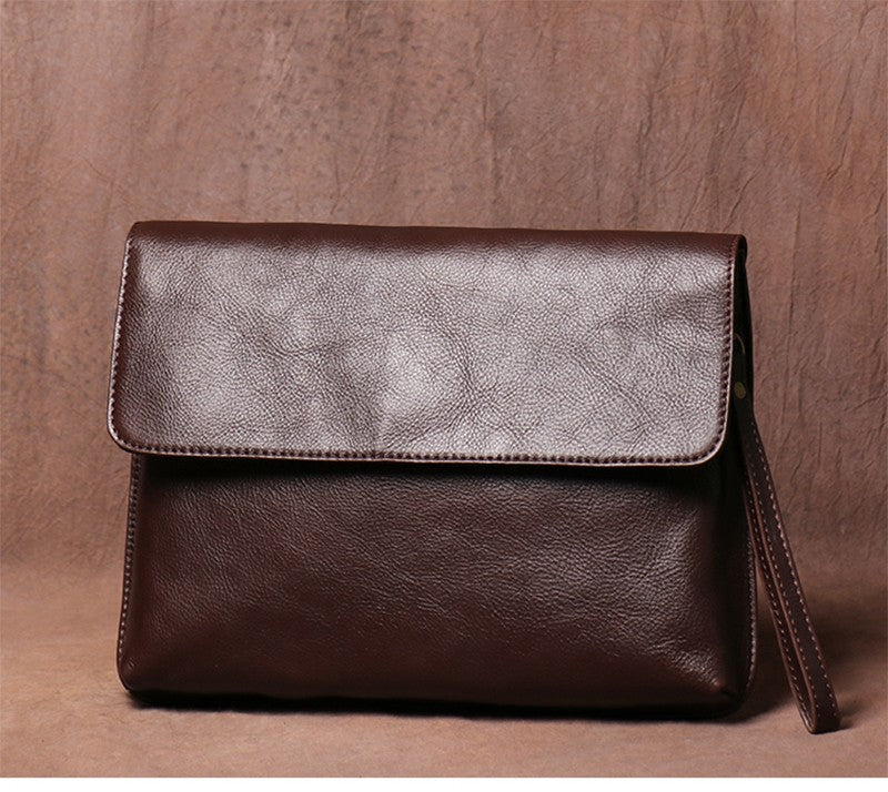 Luokir vintage genuíno couro crossbody saco de moda masculina simples ombro men
