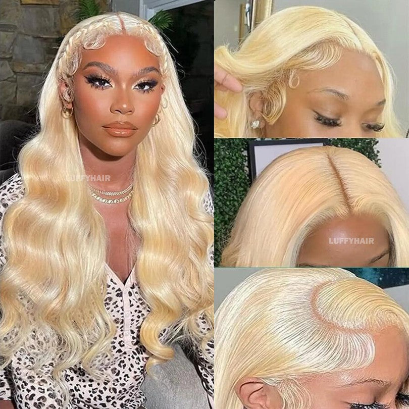 LUFFYHAIR Long Wavy Brazilian Remy Human Hair Wig