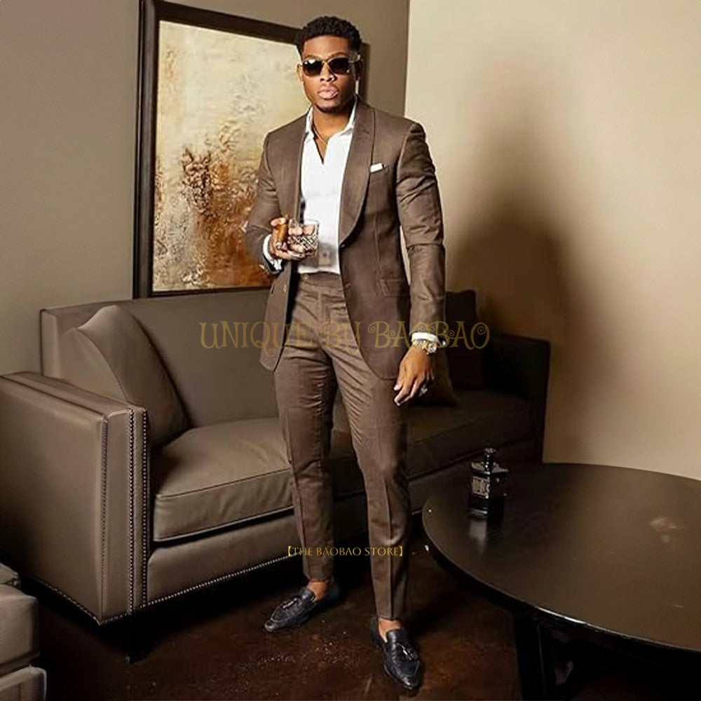 Men's Single-Breasted Wedding Suit