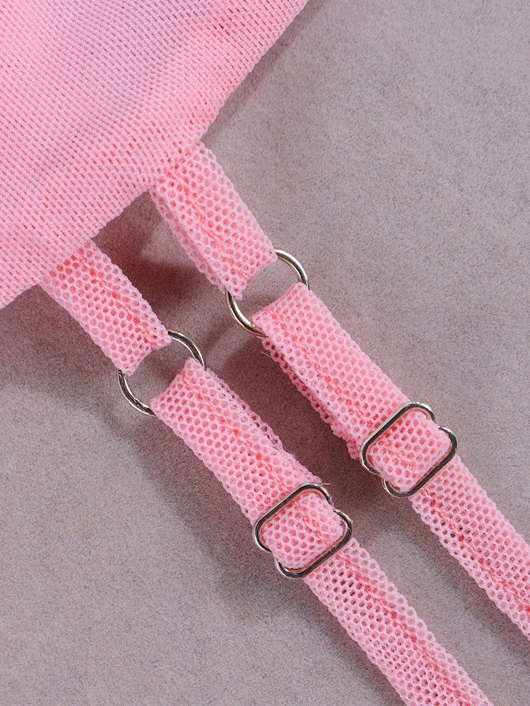 NewAsia Halter Ruffles Sleeves Mesh Pink Dress Women Sexy Solid Backless Bandage Mini Dress Summer Holiday Party Club NewAsia Halter Ruffles Sleeves Mesh Pink Dress Women Sexy Solid Backless Bandage Mini Dress Summer Holiday Party Club