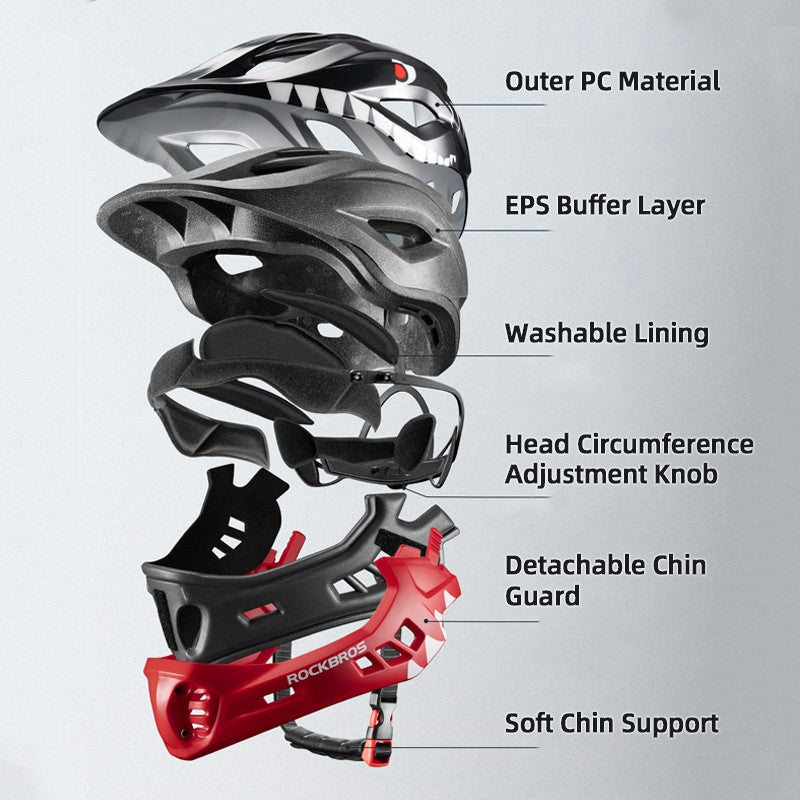 ROCKBROS TT-32 Kids' Detachable Full Helmet