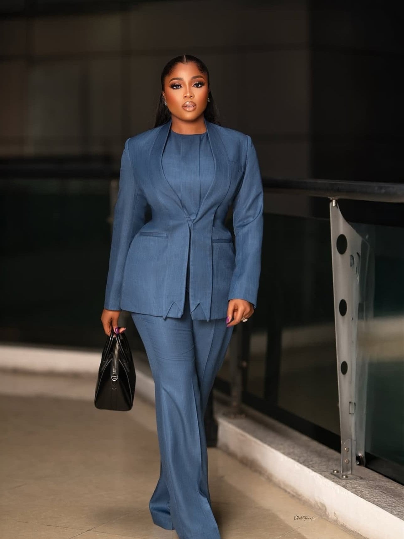 Demin Blue Women Pant Suits 2 Pieces Plus Size Special Lapel Blazer Jacket Custom Office Lady Business Outfit Demin Blue Women Pant Suits 2 Pieces Plus Size Special Lapel Blazer Jacket Custom Office Lady Business Outfit