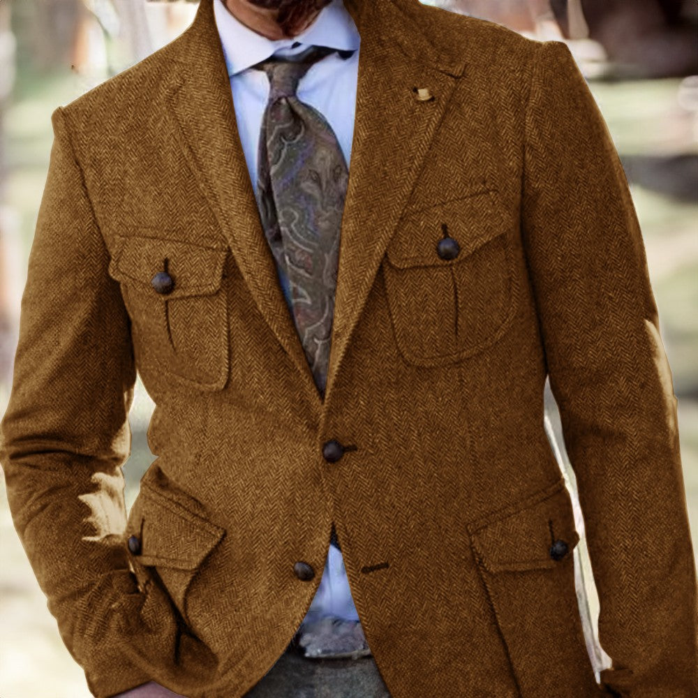 Men's Loose-Fit Wool Suit