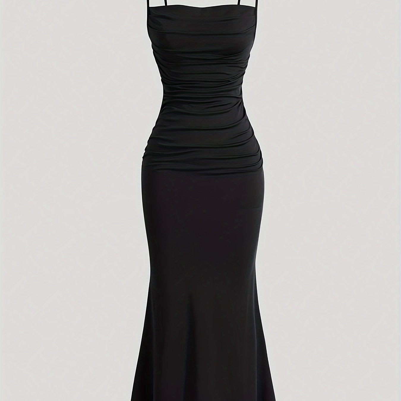 Women's Solid Color Ruched Cami Dress, Elegant Sleeveless Dress for Evening Party Formal Occasions, Women's Summer Dress Women's Solid Color Ruched Cami Dress, Elegant Sleeveless Dress for Evening Party Formal Occasions, Women's Summer Dress
