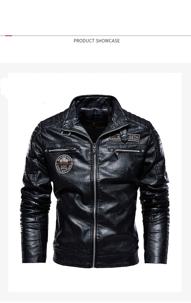 Men's Casual Cowhide Leather Jacket