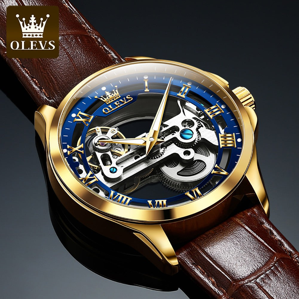 OLEVS Men's Skeleton Mechanical Watch