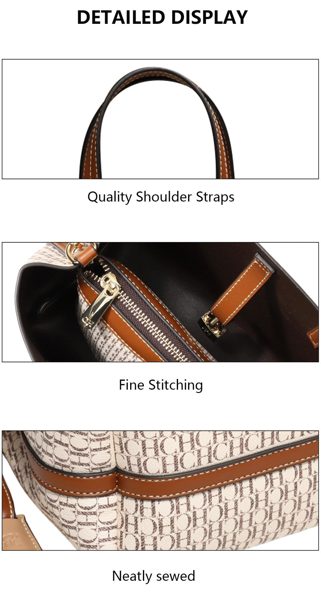CHCH Women's Letter Print Messenger Bag