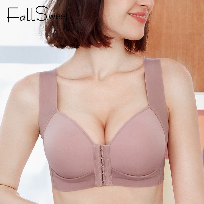 Fallsweet Front Closure Wireless Push-Up Bra