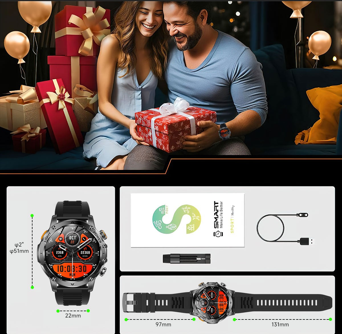 KAVSUMI GUHUAVMI AK87 Smartwatch