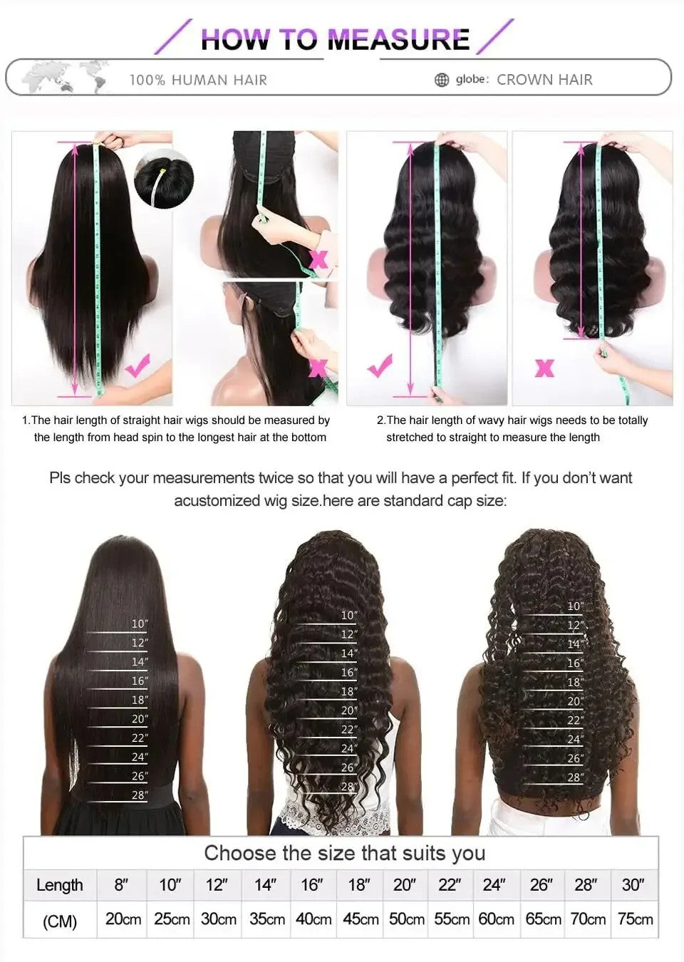 Florrety Medium Straight Wavy Brazilian Human Hair Wig